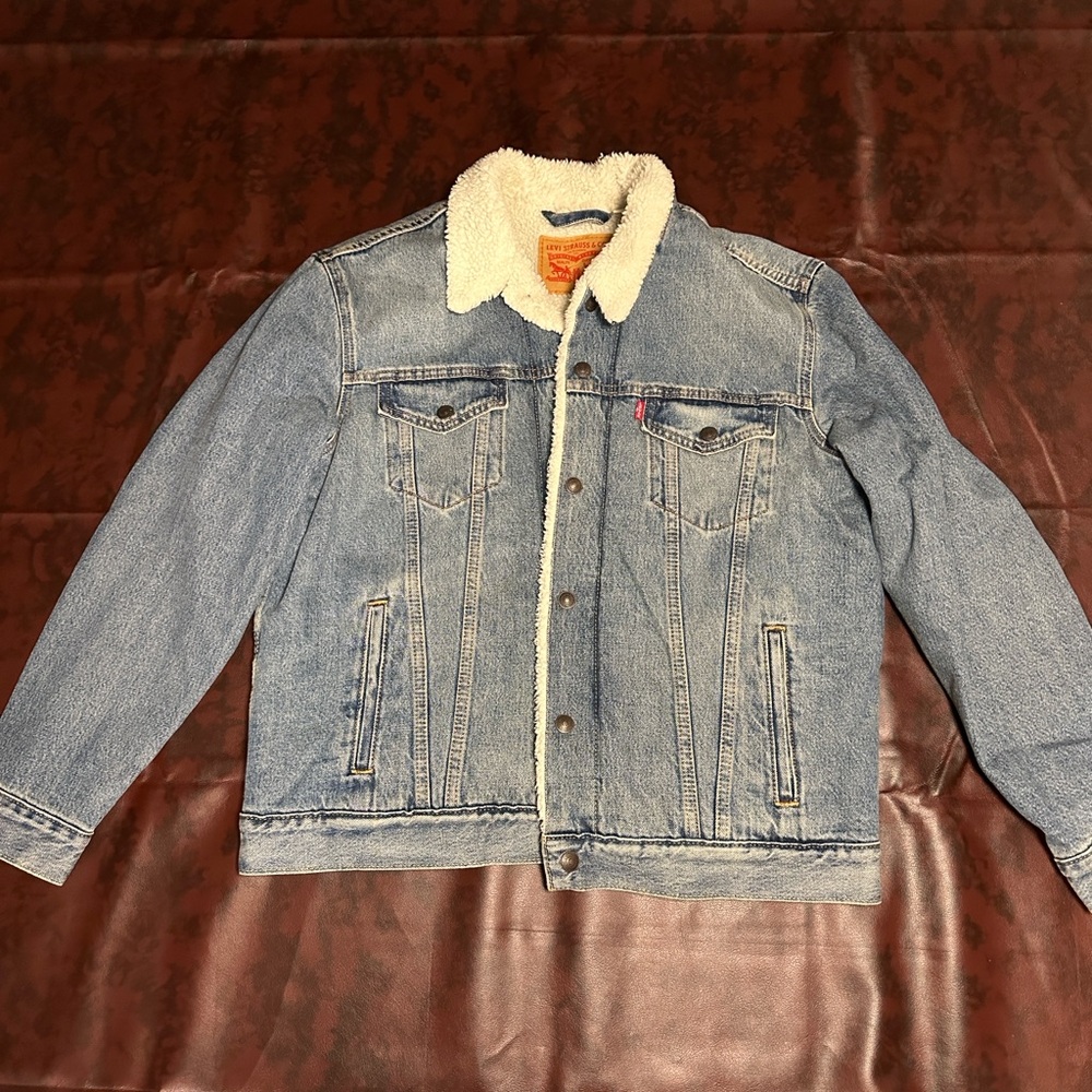 Blue Levi’s Denim Sherpa Jacket
